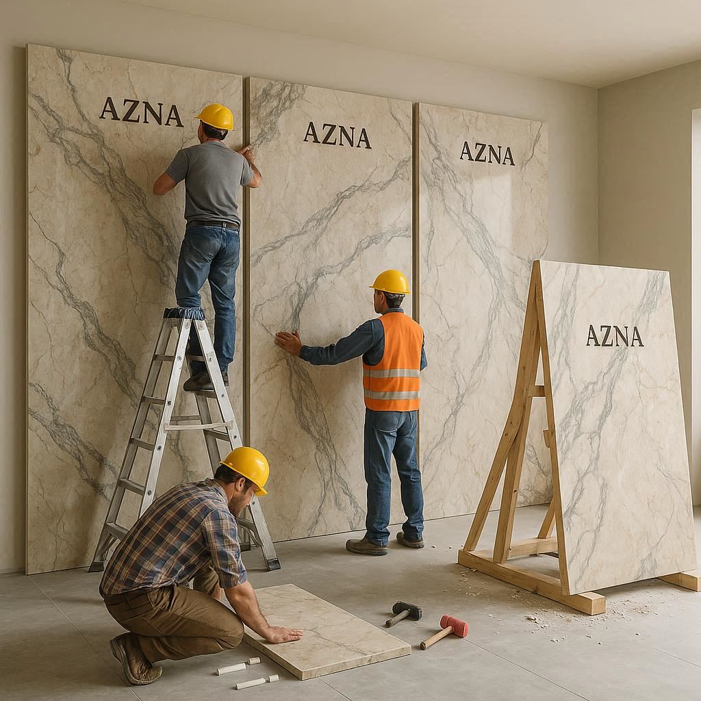 Technical tips for installing Azna slabs in indoor spaces
