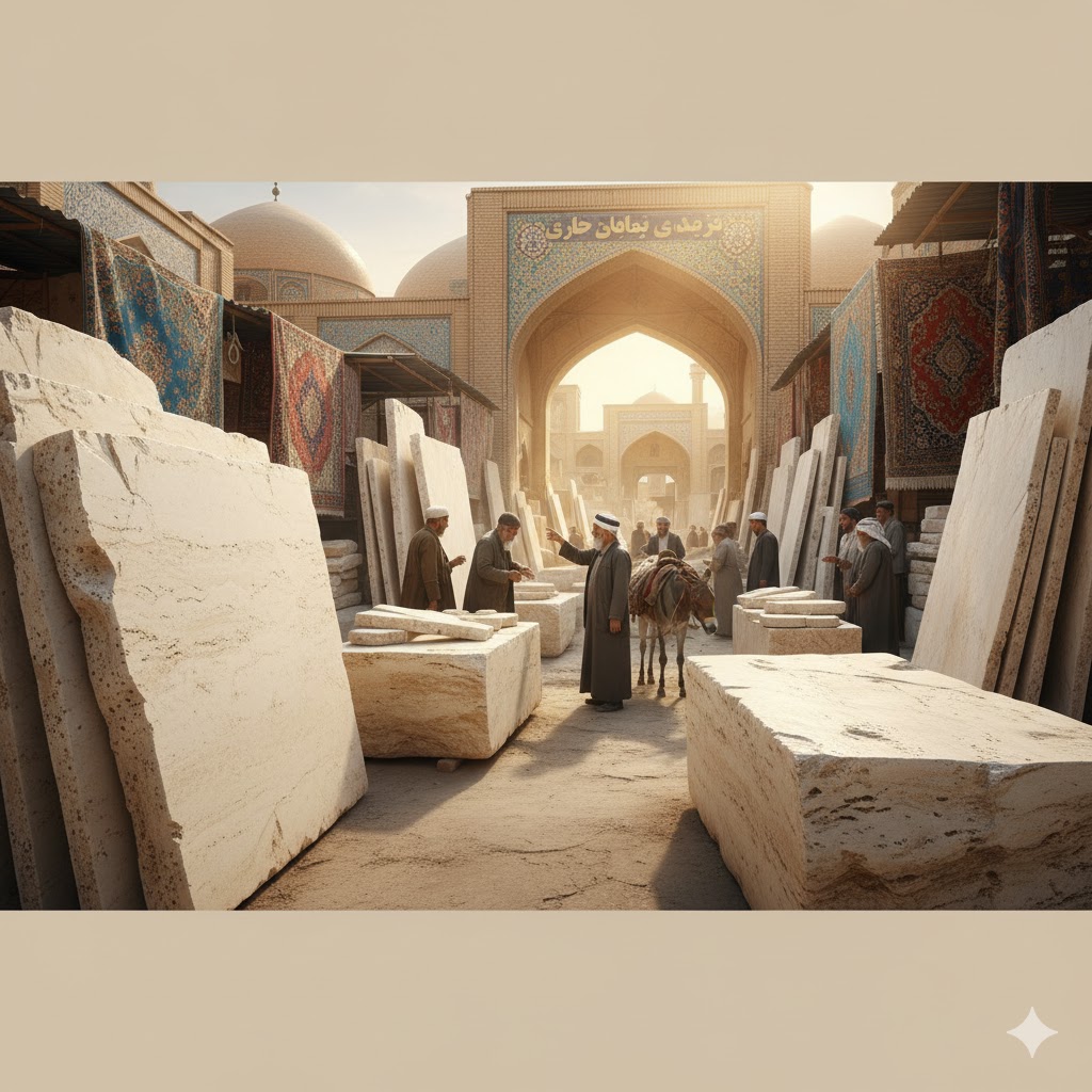 White travertine stone in the Iranian market