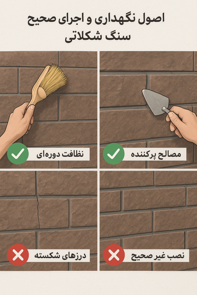 اصول نگهداری و اجرای صحیح سنگ شکلاتی در نما