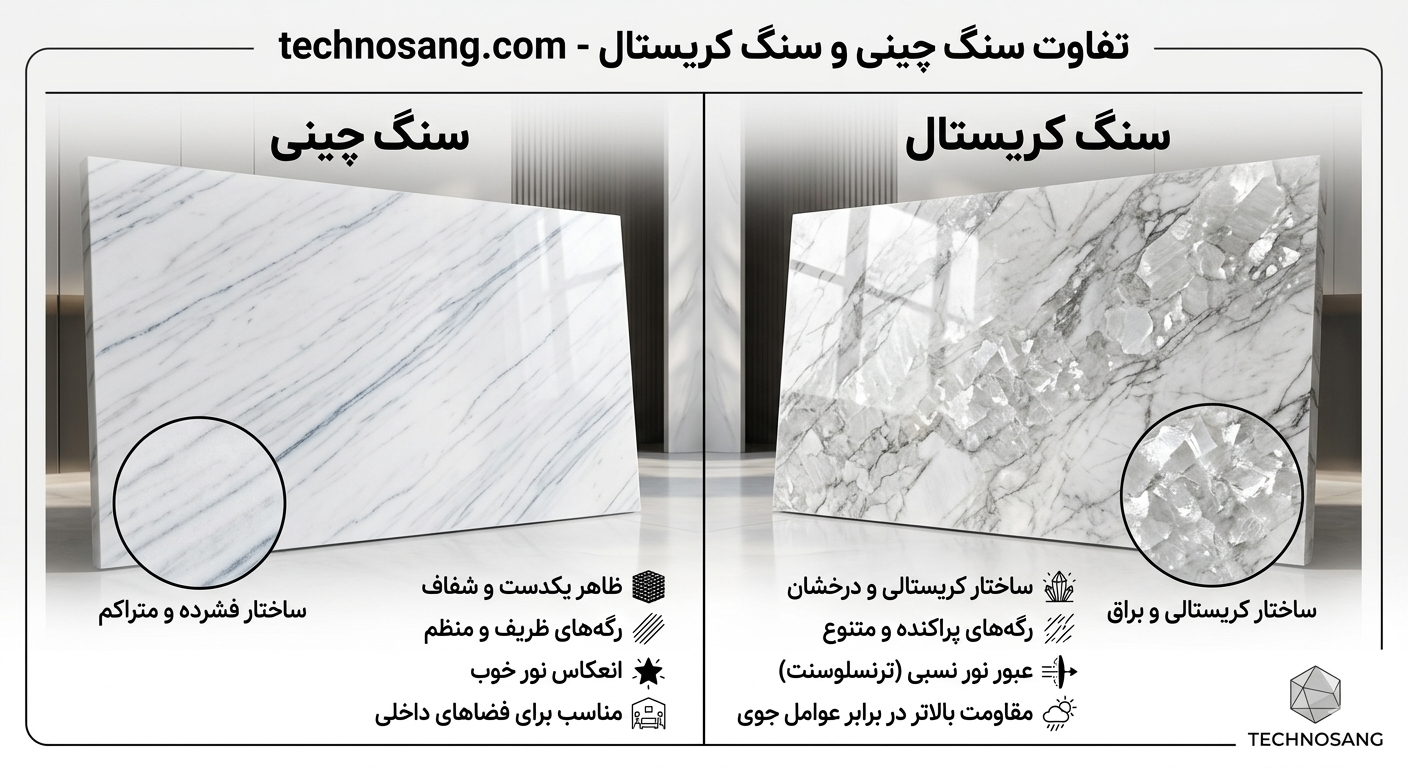 Porcelain stone and crystal